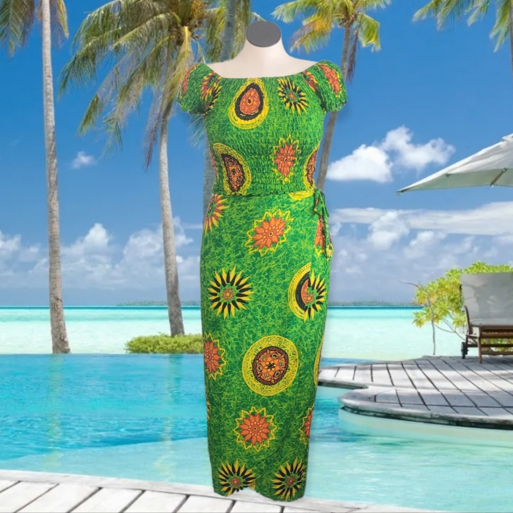 Tropical Two-piece Skirt Set